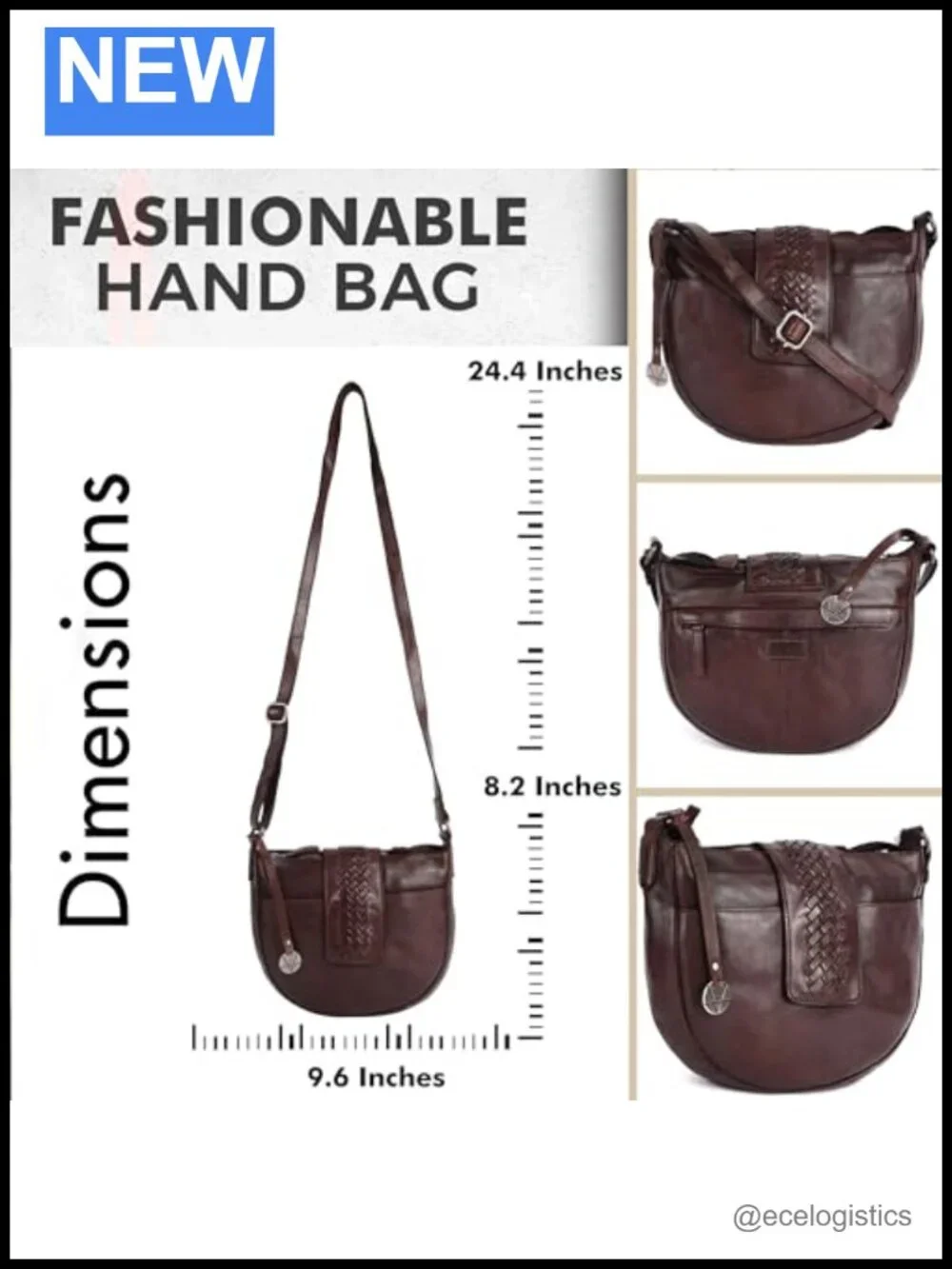 Genuine Leather Crossbody Sling Bag for Women with Adjustable Strap